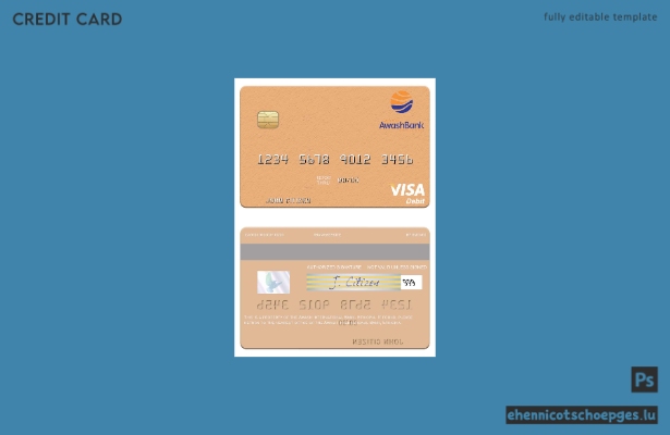 Beispielvorschau der Visa-Debitkarte der Ethiopia Awash International Bank